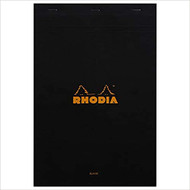 Rhodia Staplebound Notepad - Blank 80 sheets - 8 1/4 x 12 1/2 - Black cover