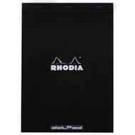 Rhodia Staplebound Notepad - Dot grid 80 sheets - 8 1/4 x 11 3/4 - Black cover