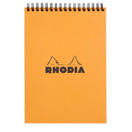Rhodia Wirebound Notepad - Lined 80 sheets - 6 x 8 1/4 - Orange cover