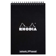 Rhodia Wirebound Notepad - Dot grid 80 sheets - 6 x 8 1/4 - Black cover