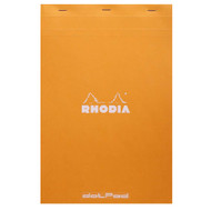 Rhodia Staplebound Notepad - Dot grid 80 sheets - 8 1/4 x 12 1/2 - Orange cover