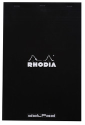 Rhodia Staplebound Notepad - Dot grid 80 sheets - 8 1/4 x 12 1/2 - Black cover