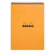 Rhodia Wirebound Notepad - Graph 80 sheets - 8 1/4 x 11 3/4 - Orange cover