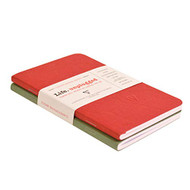 Clairefontaine Staplebound Duo - Ruled 48 sheets - 3 1/2 x 5 1/2 - Red/Green