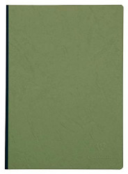 Clairefontaine Clothbound Notebook w/ elastic closure - Ruled  96 sheets - 8 1/4 x 11 3/4 - Green