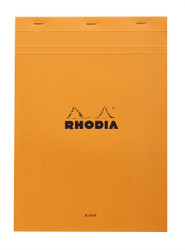 Rhodia Staplebound Notepad - Blank 80 sheets - 8 1/4 x 11 3/4 - Orange cover