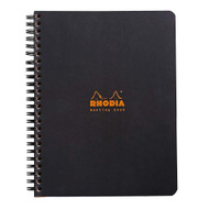 Rhodia Meeting Paper Book 80g Paper - Lined 80 sheets - 6 1/2 x 8 1/4 - Black cover