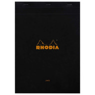 Rhodia Staplebound Notepad - Lined w/ margin 80 sheets - 8 1/4 x 11 3/4 - Black cover