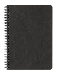 Clairefontaine Basic Wirebound Notebook w/ 3 pockets - Ruled 60 sheets - 6 x 8 1/4 - Black
