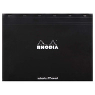 Rhodia Staplebound Notepad - Dot grid 80 sheets - 16 1/2 x 12 1/2 - Black cover