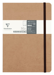Clairefontaine "My Essential" Bound Paginated Notebook - Dot 96 sheets - 6 x 8 1/4 - Tan