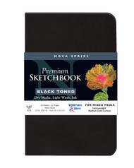 Stillman & Birn Nova Series - Softcover Sketchbook - Portrait 5 x 8 - 150gsm Black Paper