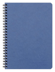 Clairefontaine Basic Wirebound Notebook w/ 3 pockets - Ruled 60 sheets - 6 x 8 1/4 - Blue