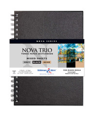 Stillman & Birn Nova Trio Series - Wirebound Sketchbook - Portrait 7 x 10 - 150gsm Beige/Grey/Black Paper