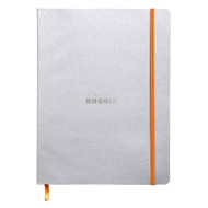 Rhodia Rhodiarama Softcover Notebook - 80 Lined Sheets - 9 3/4 x 7 1/2 - Silver