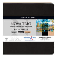 Stillman & Birn Nova Trio Series - Softcover Sketchbook - Square 7 x 7 - 150gsm Beige/Grey/Black Paper