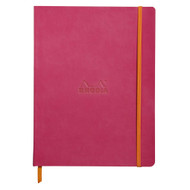Rhodia Rhodiarama Softcover Notebook - 80 Lined Sheets - 9 3/4 x 7 1/2 - Raspberry