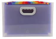 Exacompta "Crystal" Expanding File Box with handles - 24 pockets - 13 x 9 x 10