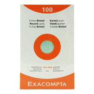 Exacompta Index Cards - Graph 100 cards - 5 x 8 - Assorted 12/