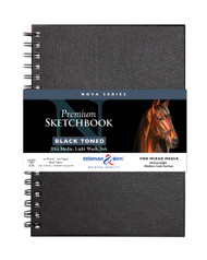 Stillman & Birn Nova Series - Wirebound Sketchbook - Portrait 7 x 10 - 150gsm Black Paper