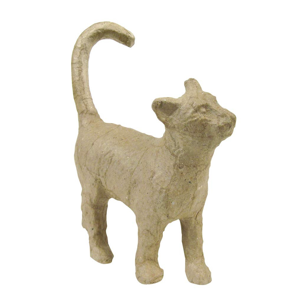 het laatste toren Serena Decopatch Papier-Mache Small Animal Figurines - 4 1/2 to 5" - Cat - Atharva