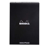 Rhodia Wirebound Notepad - Dot grid 80 sheets - 8 1/4 x 11 3/4 - Black cover