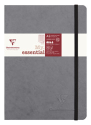 Clairefontaine "My Essential" Bound Paginated Notebook - 96 Ruled Sheets - 6 x 8 1/4 - Grey