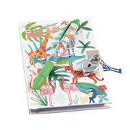 Floss & Rock Jungle Lockable Tropical Green Watermelon 6 x 4 Paper Diary with Scented Pen