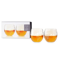 Viski Globe Whiskey Tumblers Cocktail Glasses, 12 oz, Clear