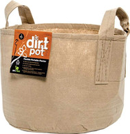 Dirt Pot Flexible Portable Planter, Tan, 5 gal, with handles