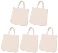 5-Pack Bundle - Darice Eco Tote - 100% Cotton - 15 x 16 x 4 inches