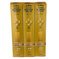 Gonesh Incense Sticks Extra Rich Collection: Musk 12 Pack (20 Sticks/Pack)