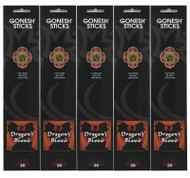 Gonesh Incense Sticks Extra Rich Collection - Dragon's Blood - 5 Packs (100 Total)