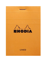 Rhodia Head Stapled Pad, No11 A7, Lined - Orange
