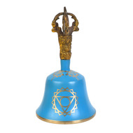 Sea Blue Throat Chakra Tibetan Bell (Note A) - 5.5 Inches H x 3 Inches D - Chakra Meditation Harmony