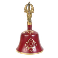 Red Root Chakra Tibetan Bell (Note F) - 5.5 Inches H x 3 Inches D - Chakra Meditation Harmony