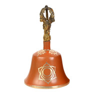 Orange Sacral Chakra Tibetan Bell (Note C) - 5.5 Inches H x 3 Inches D - Chakra Meditation Harmony