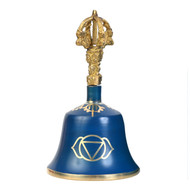 Blue Third Eye Chakra Tibetan Bell (Note E) - 5.5 Inches H x 3 Inches D - Chakra Meditation Harmony