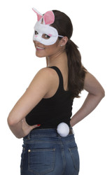 Jacobson Hat Company Women's Bunny Mask with Tail Set, White, Adjustable