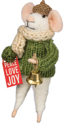 Mouse - Box Sign Peace Love Joy Ornament Shelf Decor 4.75' Primitives by Kathy