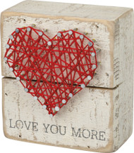 Primitives by Kathy 34248 Rustic White String Art Box Sign, 3.5" x 4", Love You More