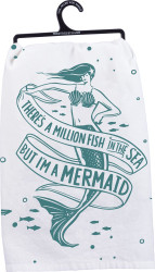 Primitives by Kathy LOL Made You Smile Dish Towel, 28" x 28", I'm a Mermaid