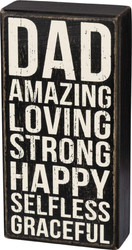 Primitives by Kathy Dad Amazing Loving Strong Happy Box Sign