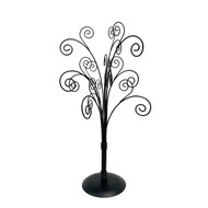 TRIPAR Black Metal Ornament Display Tree and Jewelry Organizer 16' Wire Ornament Stand and Necklace Holder with 11 Arms