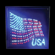 Rhode Island Novelty 14 x 18" American Flag LED Lighted Sign