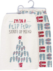 Primitives by Kathy Beach Holiday Dish Towel, Flip Flop State of Mind