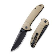 CIVIVI Badlands Vagabond Flipper Pocket Knife,3.25" Black Stonewashed 9CR18MOV Blade Liner Lock Knife For EDC C2019A (Tan)