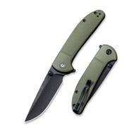 CIVIVI Badlands Vagabond Flipper Pocket Knife, 3.25" Black Stonewashed 9CR18MOV Blade Liner Lock Knife For EDC C2019B (OD Green)