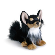 DEMDACO Black Long-Haired Chihuahua Children's Plush Beanbag Stuffed Animal Toy