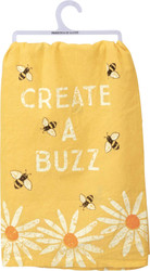 Primitives By Kathy Create A Buzz Honey Bees Yellow Kitchen Dish Towel
